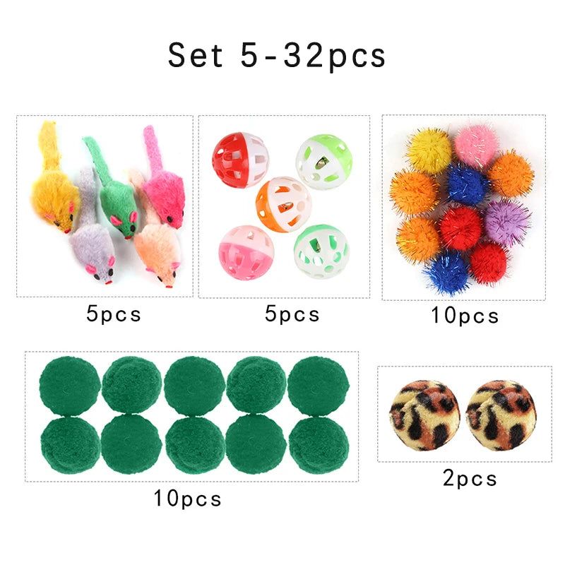 Sisal Mouse Ball Cat Toy Set — Wear-Resistant Claw & Teeth Toy