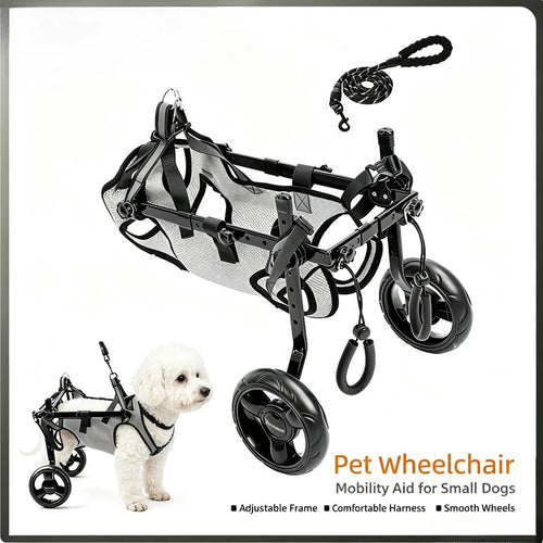 Dog Wheelchair Cart Lightweight Doggy Wheelchair Breathable Mesh Fabric Easy Assembly for Medium To Small Breeds for Back Legs