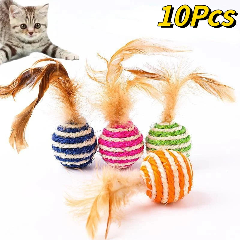 Sisal Feather Cat Ball Toys (Assorted)