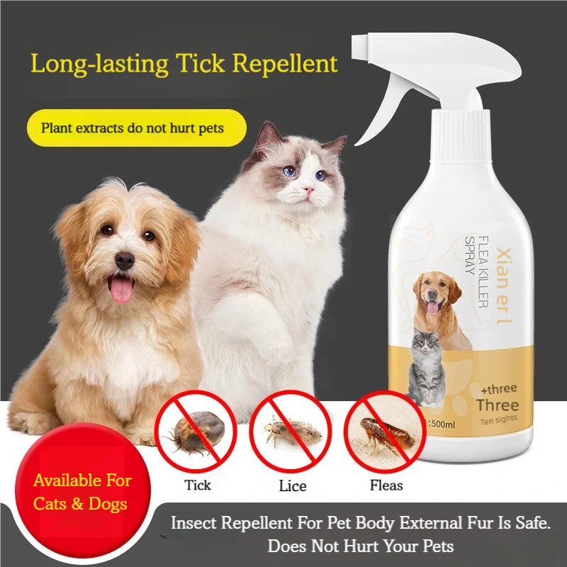 Natural Flea & Tick Repellent Spray for Dogs & Cats — Lavender & Camphor Oil, 500ml