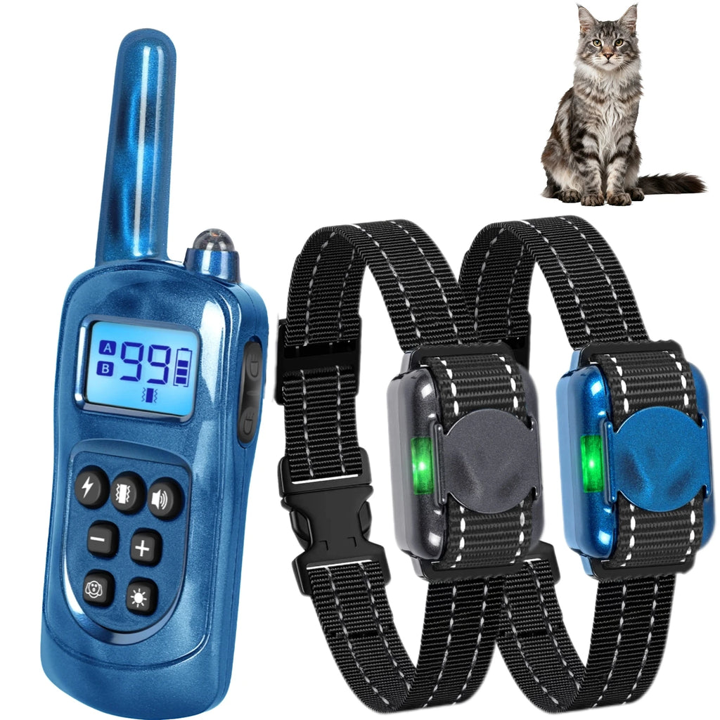 Lightweight Cat Training Collar with Remote — Waterproof, 5–15+ lbs