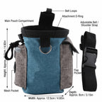 Linen Dog Waist Pack Treat Pouch (Adjustable, Water-Resistant, Cotton)