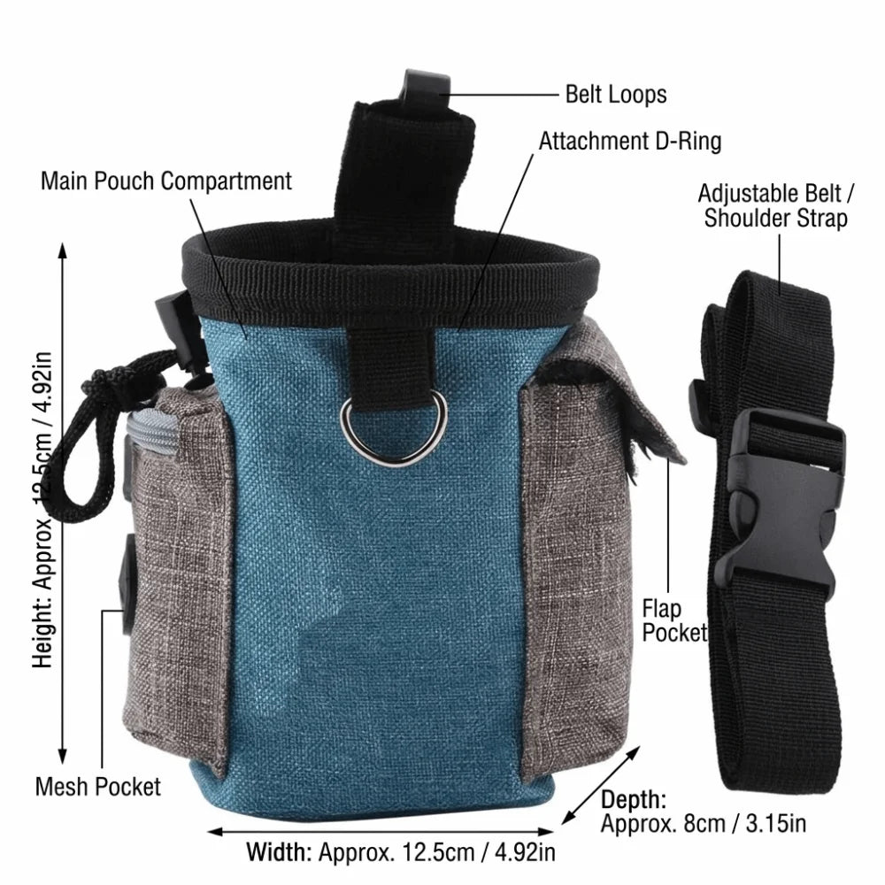 Linen Dog Waist Pack Treat Pouch (Adjustable, Water-Resistant, Cotton)