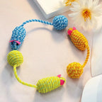 Knitted Mouse Ball Toy with Rustling Tail — Crinkle Sound Cat Toy