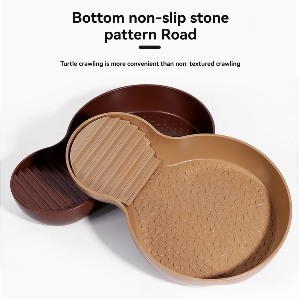 Turtle Bathing Pool & Feeding Dish — Easy-Clean Water Bowl for Box Turtles & Frogs