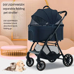 Detachable Foldable Lightweight Pet Stroller for Dogs & Cats — Portable Walking Cart for Teddy Breeds