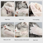 No-Rinse Pet Grooming Gloves — Five-Finger Design for Face, Ears & Paws, 6-Pack