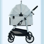Lightweight High-View Pet Stroller with Detachable Carrier for Cats & Dogs