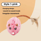Realistic Plush Mouse Cat Toy — Wagging Tail Prey Toy for Indoor Play