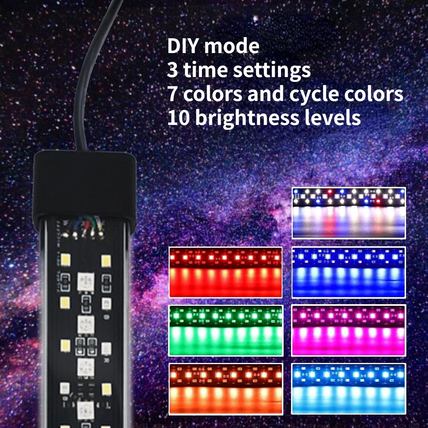 Full Spectrum Aquarium LED Light (20–70cm, 24/7 Lighting, Fish & Plants)