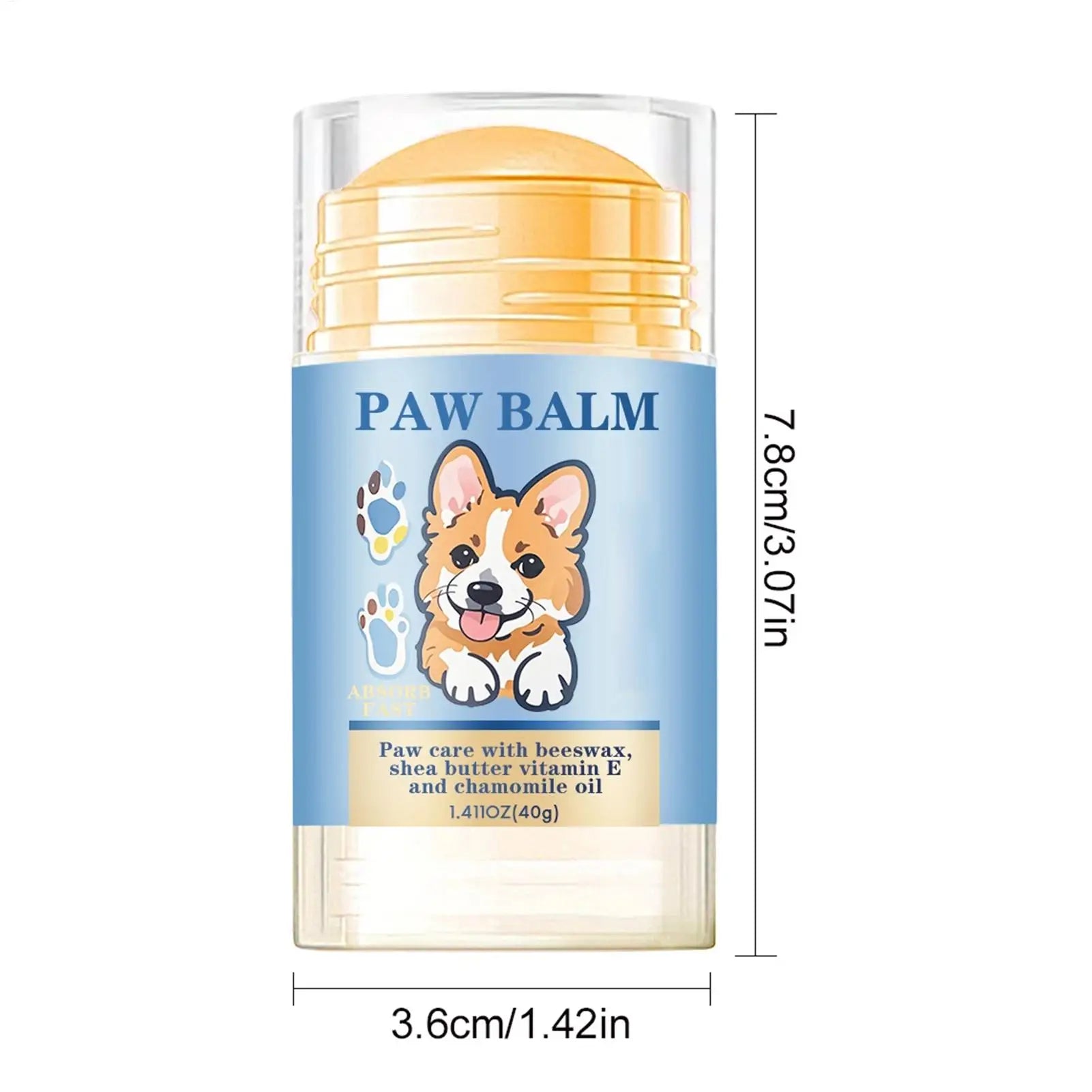 Natural Dog Paw Balm — Lick-Safe Moisturizer for Dry, Cracked Paws, 40g