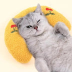 U-Shaped Cat & Kitten Sleeping Pillow — Soft Pet Bed Pillow Toy for Small Cats & Dogs