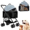 3-in-1 Multifunction 4-Wheel Folding Dog Stroller with Detachable Carrier