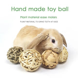 Natural Woven Grass Balls — 5-Pack Chew & Play Toys for Rabbits & Guinea Pigs