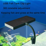 USB Full Spectrum Aquarium LED Clip Light (8W, Dimmable, 360° Rotatable)