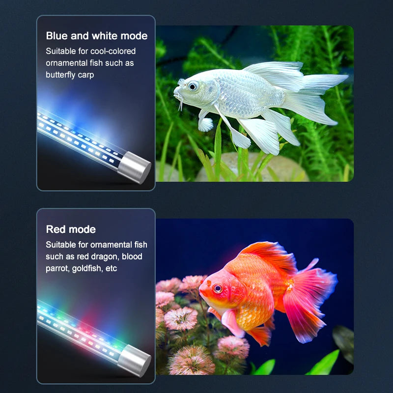 Waterproof RGB Aquarium LED Light (Wide Angle, Plant Grow, 27–57cm)