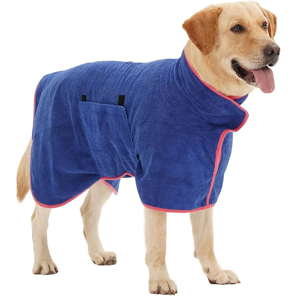 Full-Body Dog Bathrobe — Absorbent Quick-Dry Wrap for Dogs & Cats