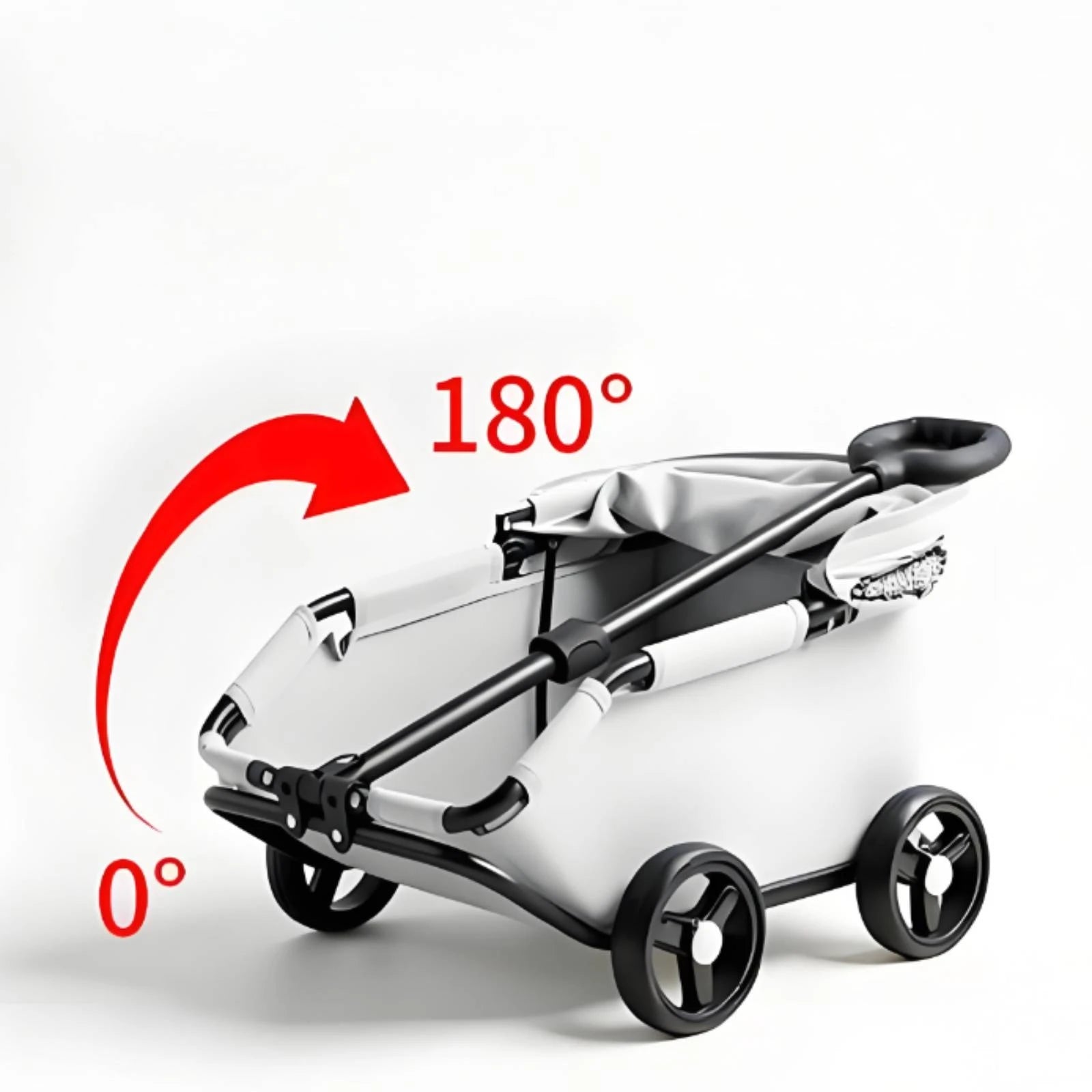 Easy-Fold Foldable Pet Stroller with Canopy & Rolling Carrier for Small Pets
