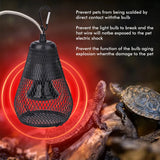 No-Light Ceramic Heat Lamp with Protective Cage — Scald-Safe Reptile Heater