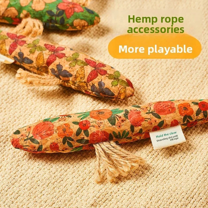 Cork Fish-Shaped Cat Bite Toy — Teeth Grinding & Claw Relief Interactive Play Toy