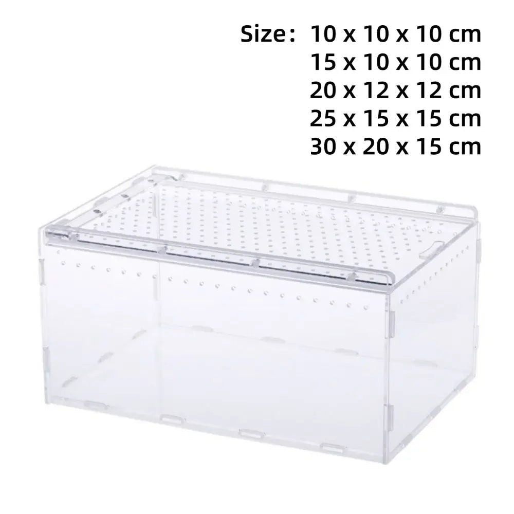 Clear Acrylic Reptile Terrarium — Ventilated Anti-Escape Habitat