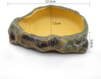 Resin Rock Food & Water Bowl for Reptiles — Naturalistic Terrarium Dish