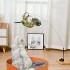 Plush Bird Teaser Wand with Suction Cup