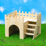 Wooden Hamster House — Fence-Style Sleeping Villa