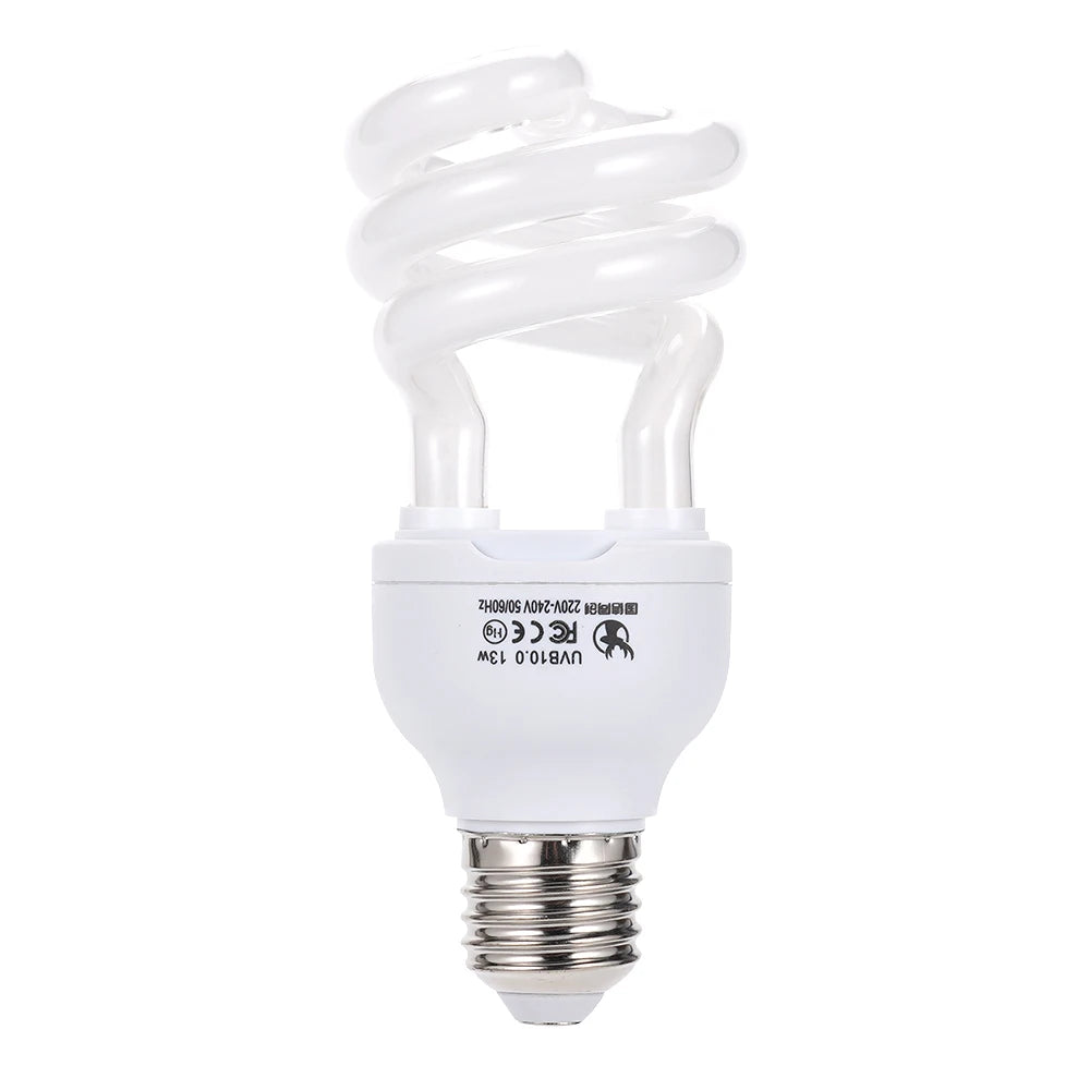 UVB Reptile Basking Lamp — 13W E27 Bulb for Vitamin D3 & Calcium Absorption
