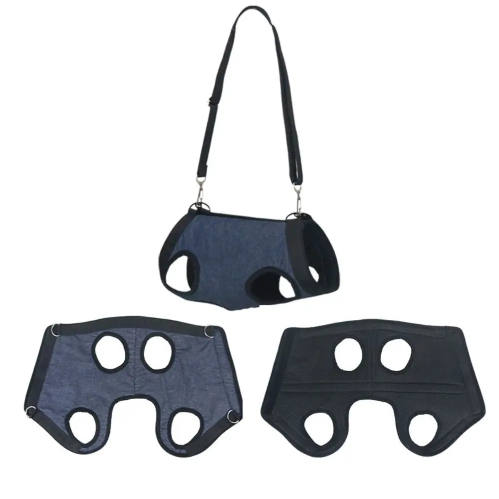 Dog Sling Harness with Pockets (Breathable Mesh, Adjustable, Hands-Free Carry)