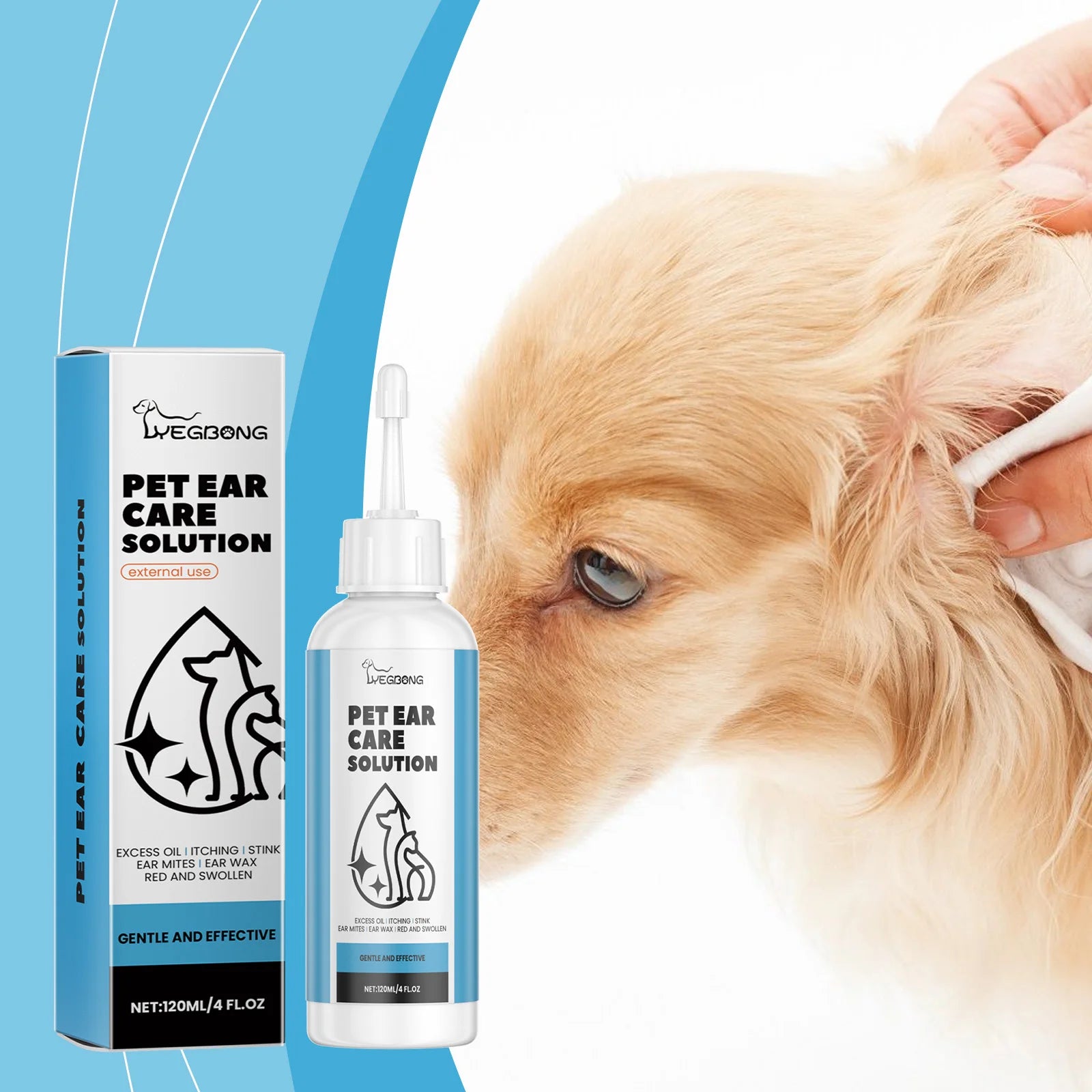 Pet Ear Cleaner Drops — Mite & Infection Care for Dogs & Cats, 120ml