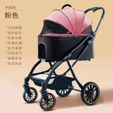 Premium Detachable Pet Stroller Multifunction Separable Carrier Ultra Lightweight One Click Folding Portable Travel Stroller for