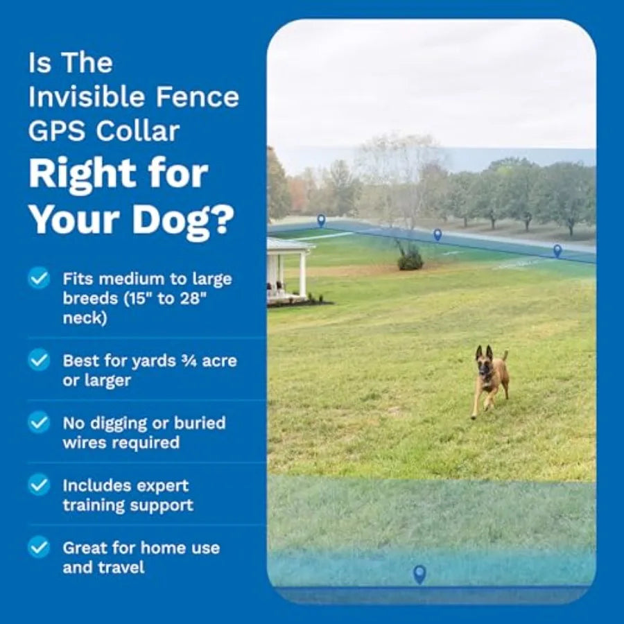 Waterproof GPS Dog Fence Tracking Collar for Medium & Large Dogs