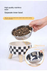Raised Stainless Steel Pet Feeder Bowl