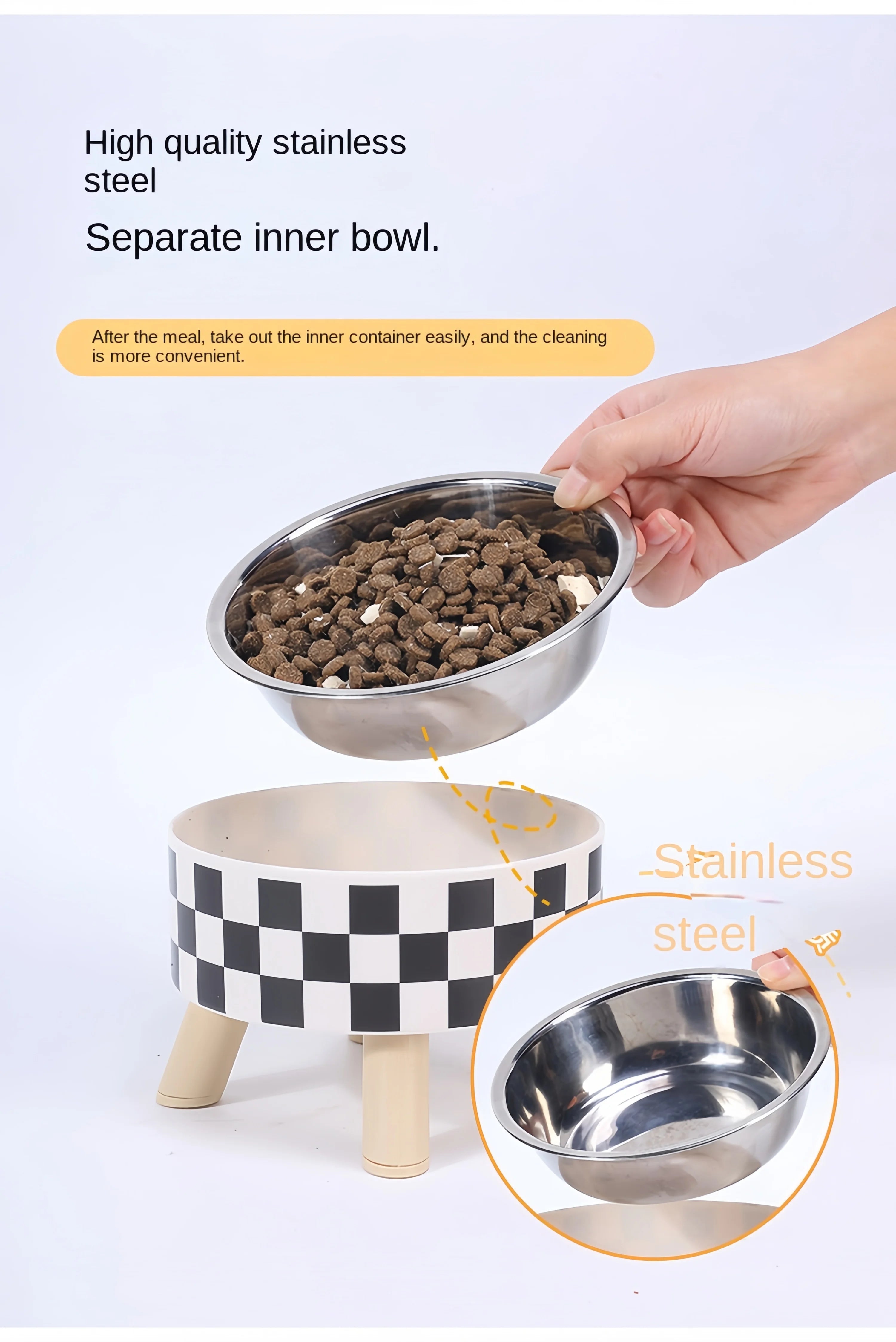 Raised Stainless Steel Pet Feeder Bowl