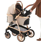 Luxury Pet Stroller with Removable Carrier for Small & Medium Dogs