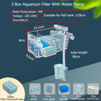 Wall-Mounted Waterfall Aquarium Filter Box (Silent, Built-In, Back Filter)