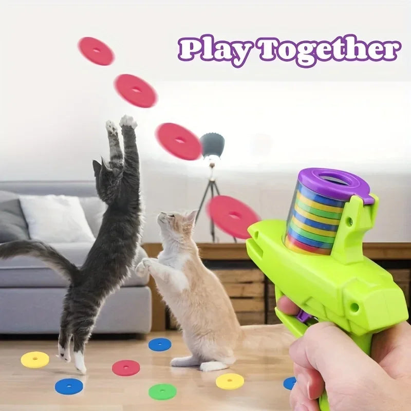 Flying Disc Launcher Toy — Interactive Chase Toy for Cats & Dogs