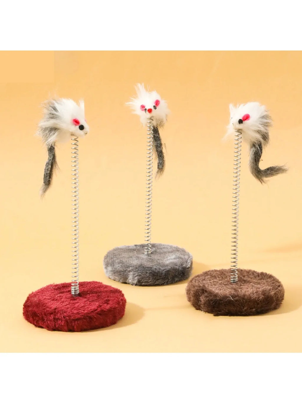 3-in-1 Cat Scratcher with Spring Feather Toy