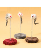 3-in-1 Cat Scratcher with Spring Feather Toy