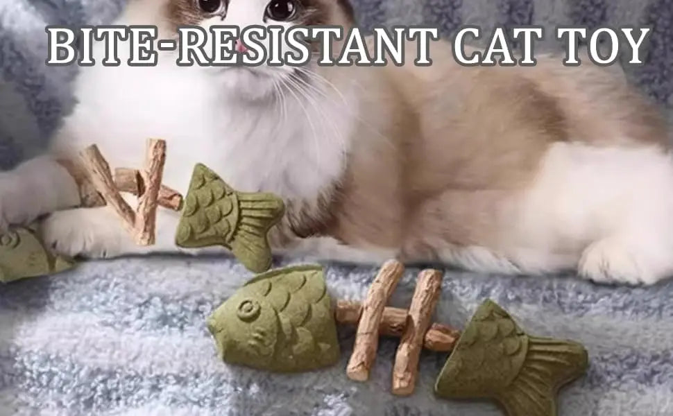 Fishbone Dental Chew Toy for Cats