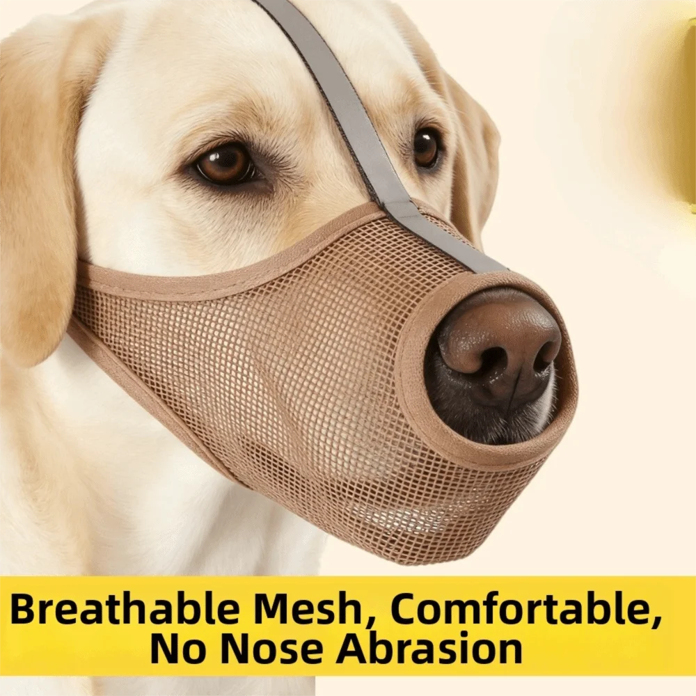 Breathable Mesh PVC Dog Muzzle (Washable, Adjustable, All Breeds)