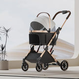 Pet Stroller Ultra Lightweight Detachable Basket One Button Folding Dog Cat Carrier Walking Travel