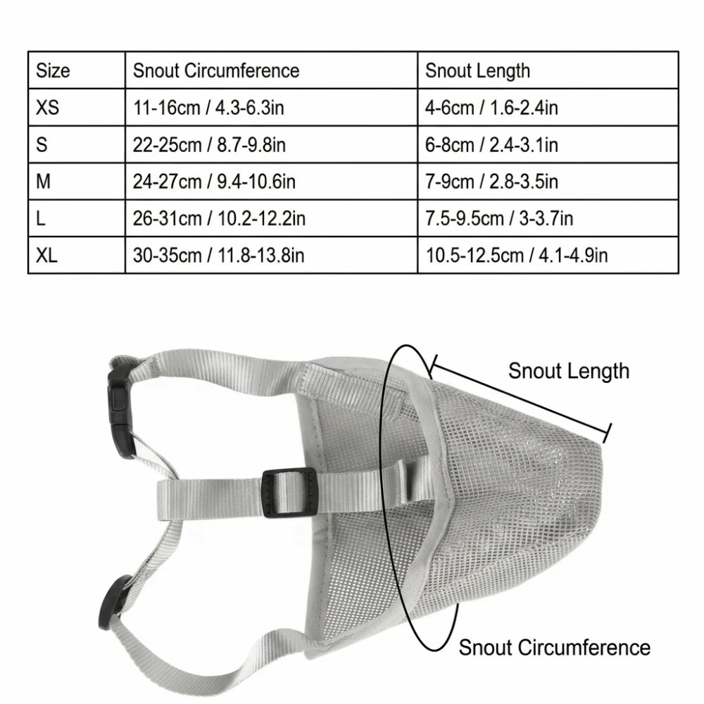 Air Mesh Dog Muzzle (Soft, Flexible, Anti-Bark, Multi-Size)