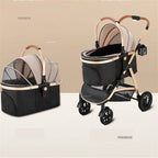 Modern Lightweight Portable Separable 4-Wheel Pet Stroller for Dogs & Cats — Foldable Outdoor Cart