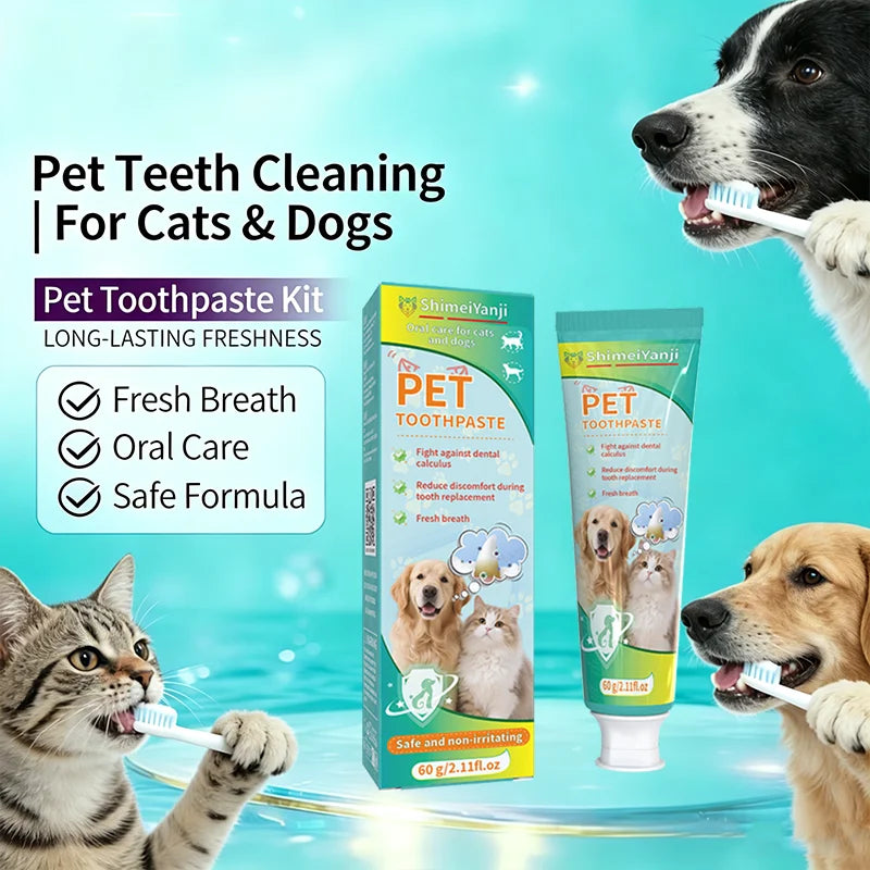 Pet Toothpaste & Oral Spray Duo — Removes Tartar, Freshens Breath for All Ages
