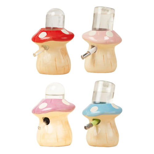 Ceramic Mushroom Water Bottle — Leakproof Stand for Small Pets