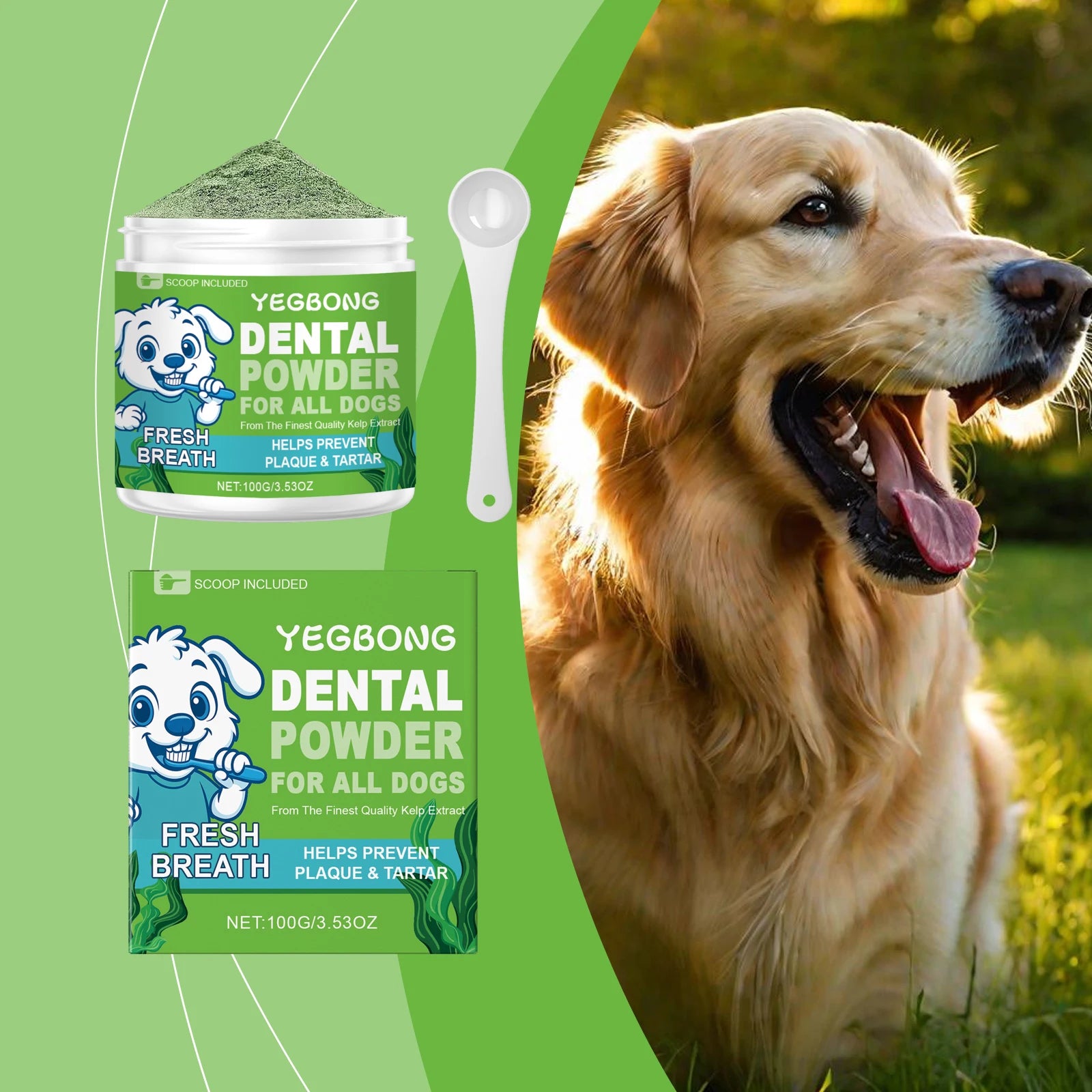 Yegbong Dog Teeth Cleaning Powder — Fresh Breath & Plaque Care