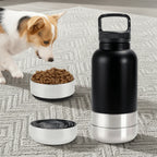 3-in-1 Stainless Steel Dog Water Bottle (32oz, Detachable, Leak-Free)