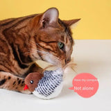 Flapping Wing Simulation Bird Cat Toy — Chirping Interactive Sparrow